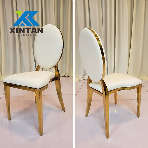 Luxury Elegant Stackable Stainless Steel O Back Banquet Chairs Perfect for Wedding Receptions Hotel Events Banquets Hall