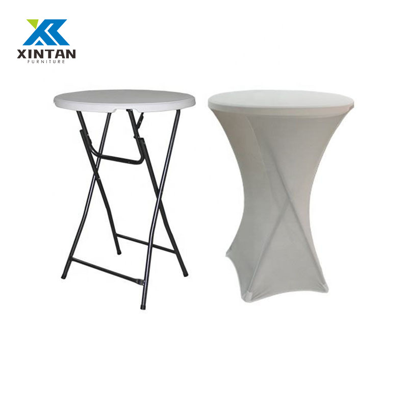 Wholesale White HDPE High Top Plastic Bistro Folding Bar Tables - Weatherproof for Outdoor Hotel Cocktail Parties & Events