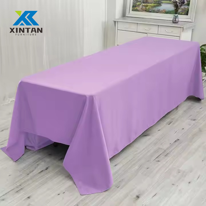 Color Customization Long Polyester Tablecloth Rectangle Table Cover - Wedding, Engagement Party, Bridal Shower & Decoration