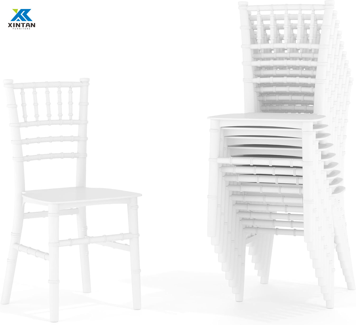 Wholesale White Stackable Resin Tiffany Chiavari Chairs for Weddings, Hotels, Banquets