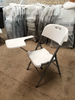 Heavy-Duty Foldable Training Chairs with Writing Board, Stackable HDPE White Conference Seating, Portable Seminar Chairs for Hotel, Meeting Room, Auditorium & Classroom