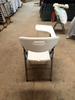 Heavy-Duty Foldable Training Chairs with Writing Board, Stackable HDPE White Conference Seating, Portable Seminar Chairs for Hotel, Meeting Room, Auditorium & Classroom