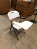 Heavy-Duty Foldable Training Chairs with Writing Board, Stackable HDPE White Conference Seating, Portable Seminar Chairs for Hotel, Meeting Room, Auditorium & Classroom
